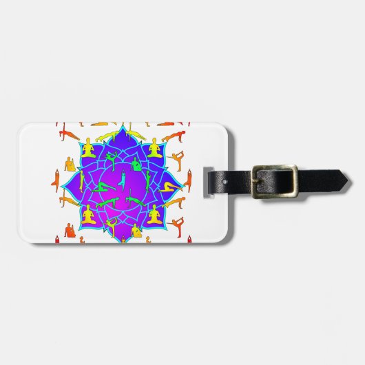 ヨーガのポーズをした蓮の花 ラゲッジタグ (正面横)