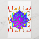 ヨーガのポーズをした蓮の花 便箋 (正面)