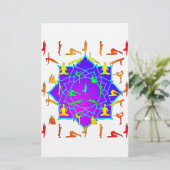 ヨーガのポーズをした蓮の花 便箋 (スタンド正面)