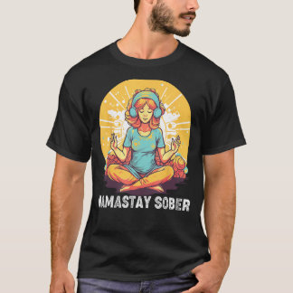ヨーガめい想エクシェールインハレ酔い酔いナマスタ Tシャツ