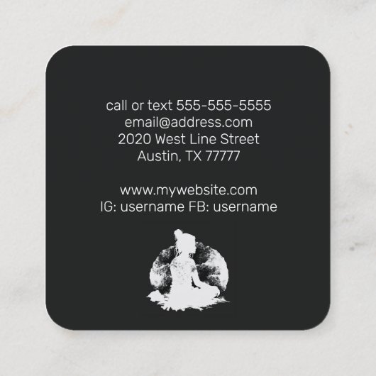 ヨーガインストラクターインツリーポーズ スクエア名刺 (裏面)