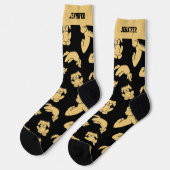 ヨーガカッコいいドードルかわいい子犬のパターン ソックス (左)