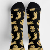 ヨーガカッコいいドードルかわいい子犬のパターン ソックス (上部)