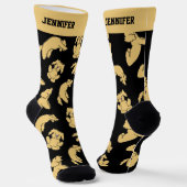 ヨーガカッコいいドードルかわいい子犬のパターン ソックス (傾斜あり)