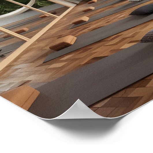 ヨーガコンテンポラリースタジオデザインとパーケフロア ポスター (角)