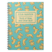 ヨーガパーソナライズされたポーズドッグパターン名前をカスタムする ノートブック (正面)