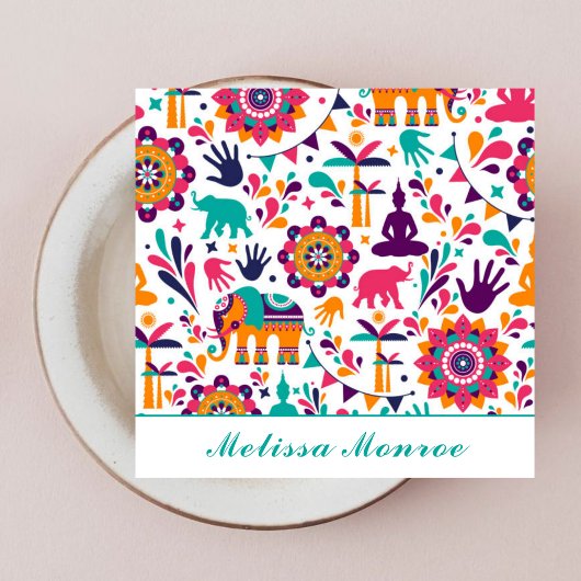 ヨーガモダンカラフルトレーナーナマステ スクエア名刺