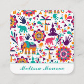 ヨーガモダンカラフルトレーナーナマステ スクエア名刺 (正面)