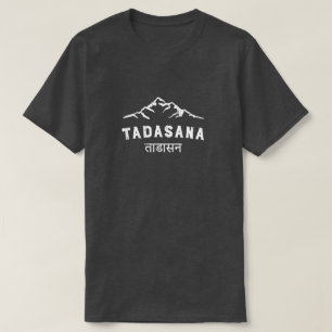 ヨーガ行者のTadasana Sanskrit山のヴィンテージメンズヨガ Tシャツ