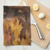 ヨーキプイン紅葉秋インスパイア キッチンタオル (四つ折り)