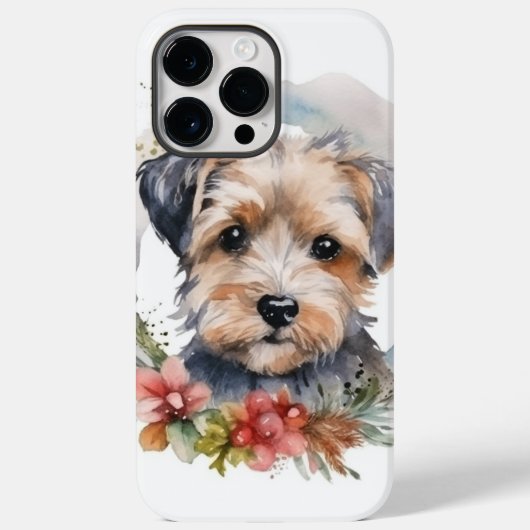 ヨーキプーのクリスマスリースの愛らしい犬 Case-Mate iPhoneケース (裏面)