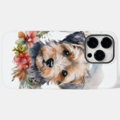 ヨーキプーのクリスマスリースの愛らしい犬 Case-Mate iPhoneケース (裏面 (横))