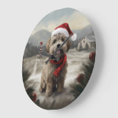 ヨーキプーのクリスマス ラージ壁時計 (傾斜)
