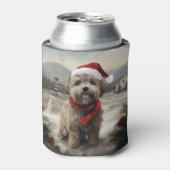 ヨーキプーの犬と雪のクリスマス 缶クーラー (缶正面)