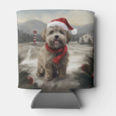 ヨーキプーの犬と雪のクリスマス 缶クーラー (裏面)