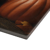 ヨーキプー子犬の秋の喜びカボチャ カッティングボード (角)