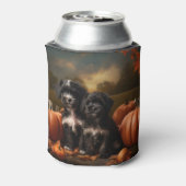 ヨーキプー子犬の秋の喜びカボチャ 缶クーラー (缶裏面)