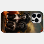 ヨーキプー 子犬の秋の喜び カボチャ Case-Mate iPhoneケース (裏面 (横))