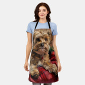 ヨーキポドッグクリスマスフェスティバル エプロン (着用した状態)