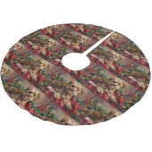 ヨーキポドッグクリスマスフェスティバル ブラッシュドポリエステルツリースカート (アングル)