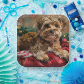 ヨーキポドッグクリスマスフェスティバル ペーパープレート (パーティー)