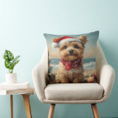 ヨーキポドッグクリスマスヴィンテージビーチ クッション (椅子)