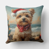 ヨーキポドッグクリスマスヴィンテージビーチ クッション (裏面)