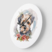 ヨーキポロクリスマスリースフェスティバルカップ ラージ壁時計 (傾斜)