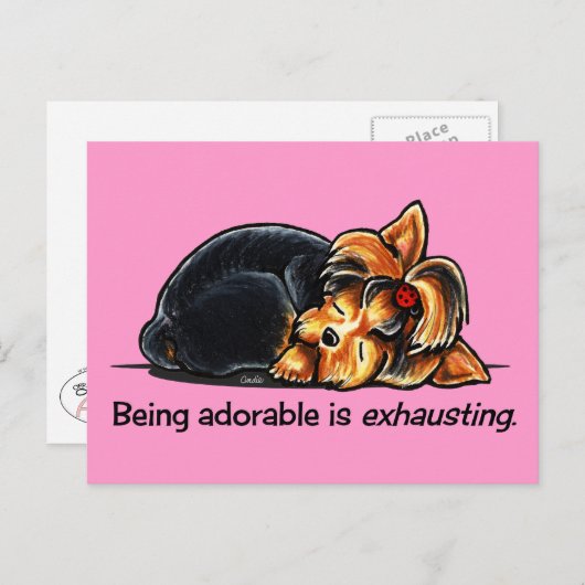 ヨーキーがかわいいリード外しアート™ ポストカード (正面/裏面)