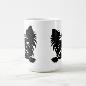 ヨーキーののぞき見 ブラック&ホワイト コーヒーマグカップ (中央)