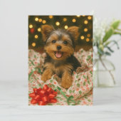 ヨーキーのクリスマスカード 招待状 (スタンド正面)