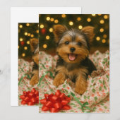 ヨーキーのクリスマスカード 招待状 (正面/裏面)