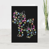 ヨーキーのクリスマスライト ヨーキー好き かわいい クリスマス カード (正面)