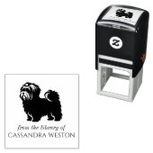 ヨーキーのシルエット ミニマル #4 図書館の本の名前 セルフインキングスタンプ (インサイチュ)