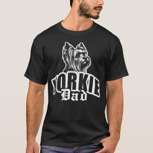ヨーキーのパパ かわいいヨークシャテリアの顔 Tシャツ (正面)