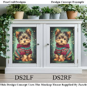 ヨーキーの犬のクリスマススウェターDS2LRデコパージュ 薄葉紙
