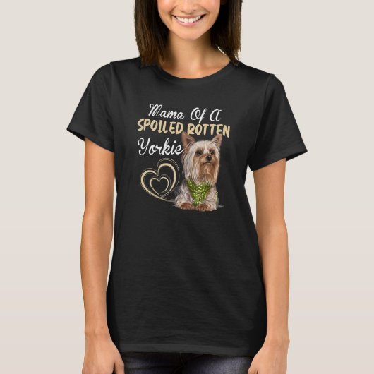 ヨーキーの犬 ヨーキーお母さん 犬 Tシャツ (正面)