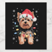 ヨーキークリスマス犬ロングXmasギフト ワインラベル (シングルラベル)