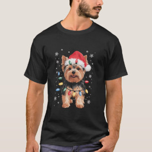 ヨーキークリスマス犬ロングXmasギフト Tシャツ
