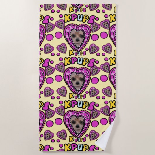 ヨーキーズ ビーチタオル (正面)