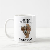 ヨーキープー かわいい犬 コーヒーマグカップ (左)