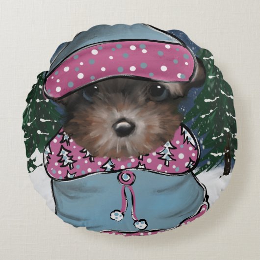 ヨーキープー ラウンドクッション (正面)