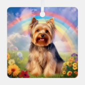 ヨーキーメモリアルカスタム ヨークシャーテリア 犬の名前 メタルオーナメント (正面)