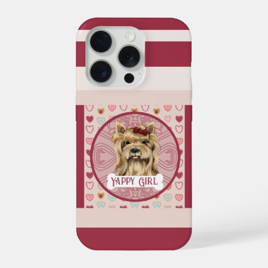 ヨーキー+名前 バレンタイン ハート iPhone 11 Pro カー iPhoneケース (裏面)