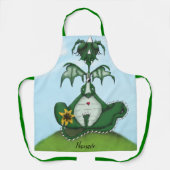 ヨーギおもしろいドラゴン絵画ズ エプロン (正面)