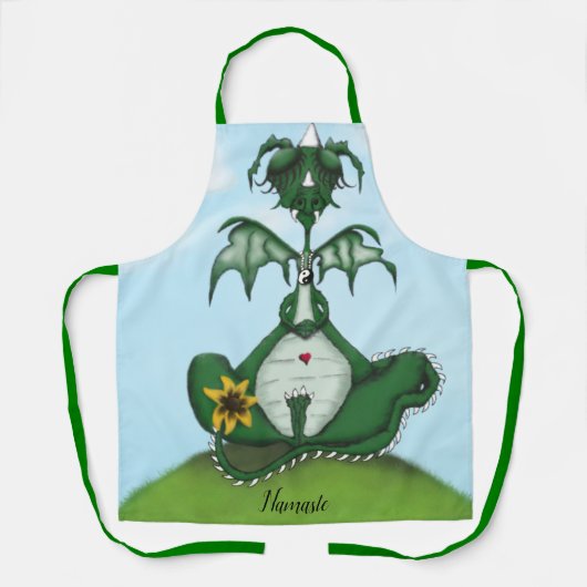 ヨーギおもしろいドラゴン絵画ズ エプロン (正面)