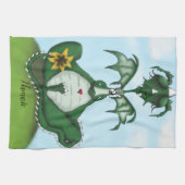 ヨーギおもしろいドラゴン絵画ズ キッチンタオル (横)