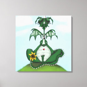 ヨーギおもしろいドラゴン絵画ズ キャンバスプリント