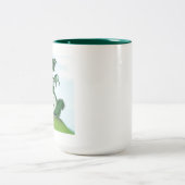 ヨーギおもしろいドラゴン絵画ズ ツートーンマグカップ (中央)