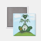 ヨーギおもしろいドラゴン絵画ズ マグネット (正面/裏面)